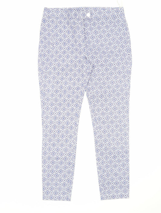 Dorothy Perkins Womens Multicoloured Argyle/Diamond Viscose Trousers  Size 10 L27 in Regular