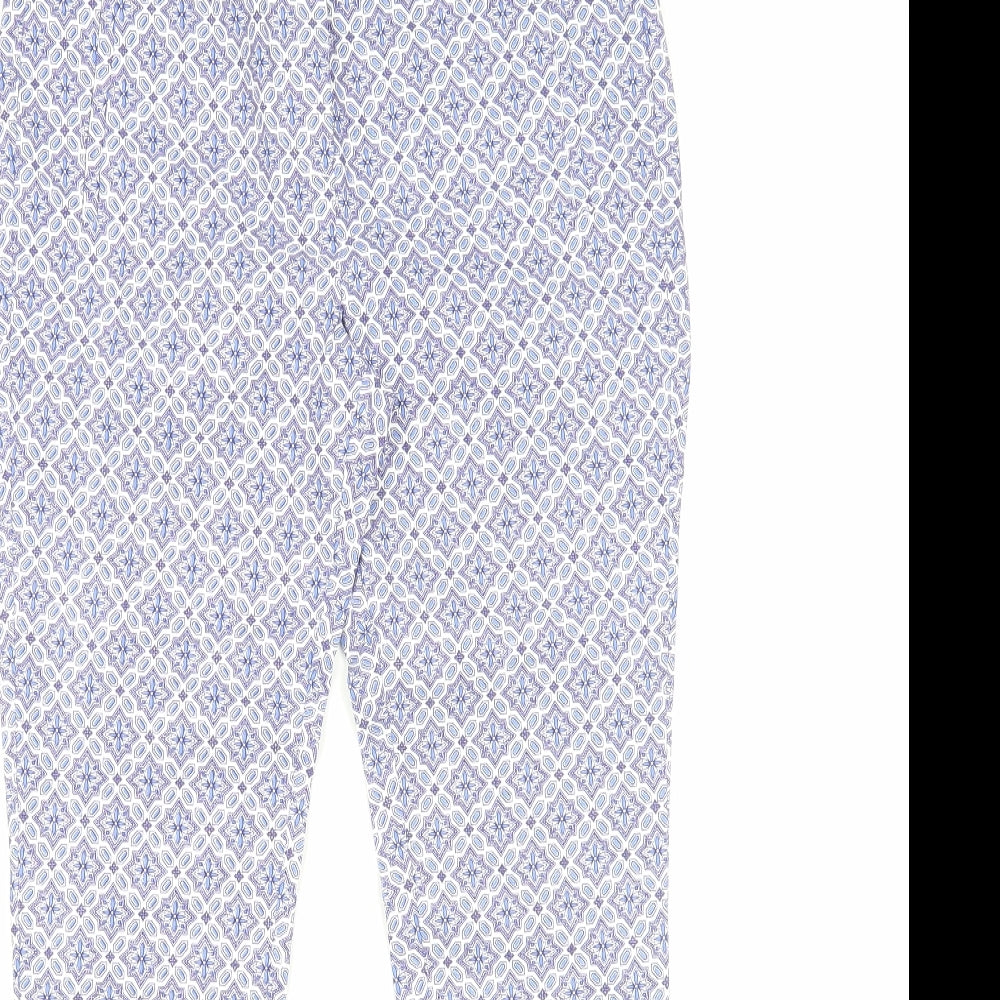 Dorothy Perkins Womens Multicoloured Argyle/Diamond Viscose Trousers  Size 10 L27 in Regular