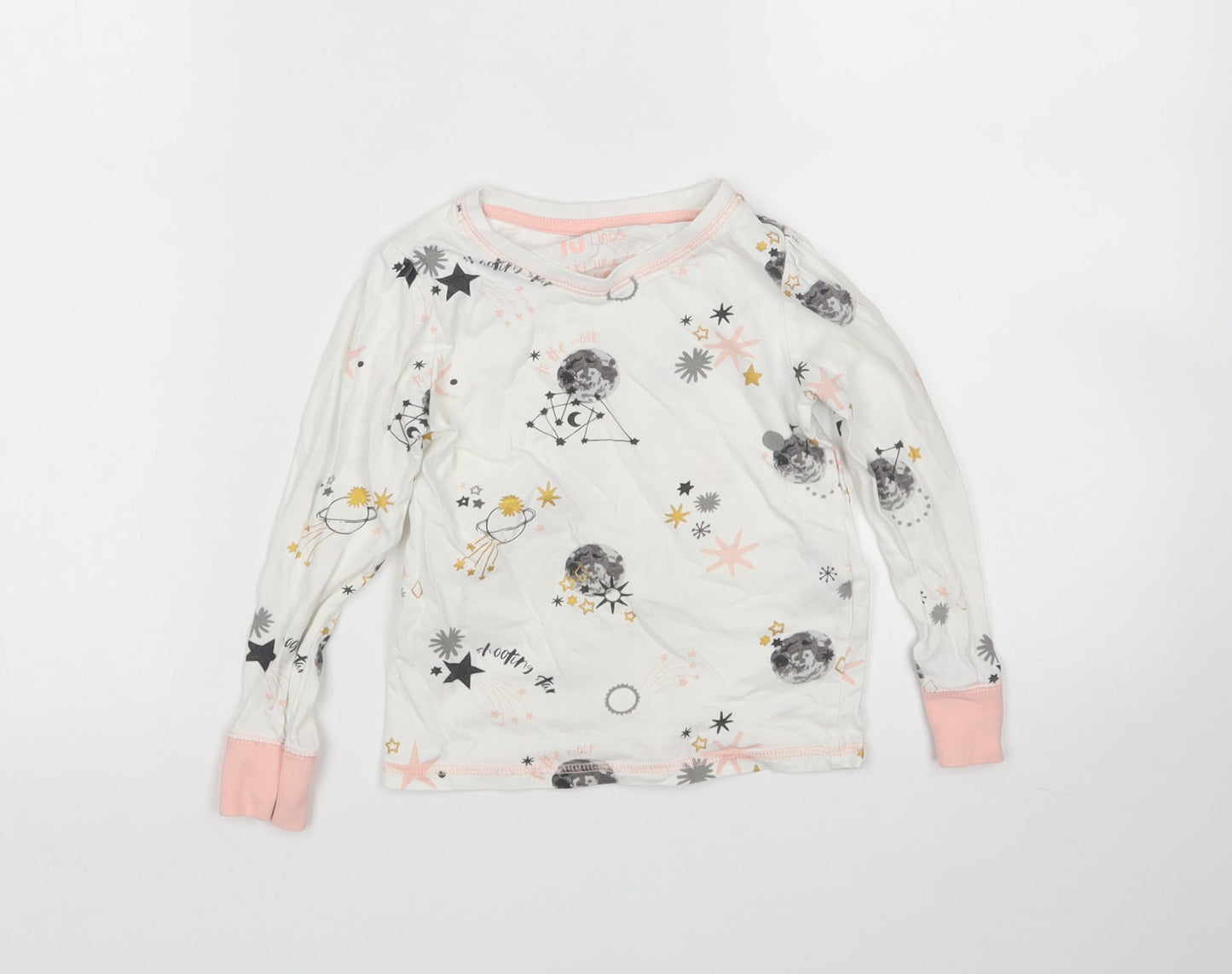 TU Girls Multicoloured  Cotton Top Pyjama Top Size 3-4 Years