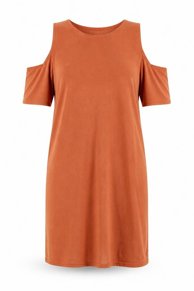 Missguided Womens Brown  Polyester A-Line  Size 8  Round Neck