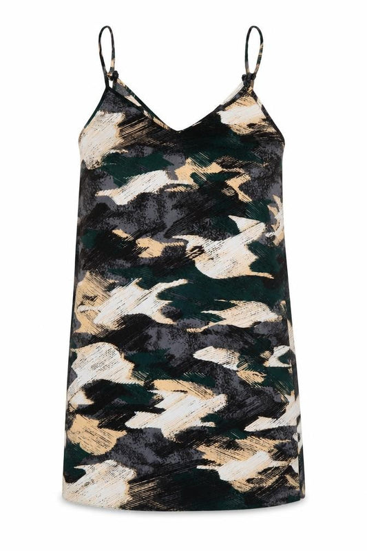 ASOS Womens Multicoloured Geometric Polyester Basic Tank Size 8 V-Neck