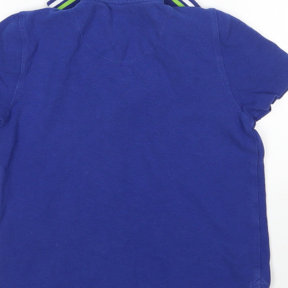 F&F Boys Blue  Cotton Basic Polo Size 5-6 Years Collared
