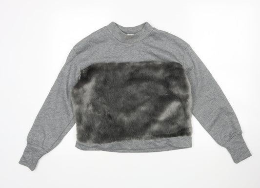 Oh My live Womens Grey  Cotton Pullover Sweatshirt Size S