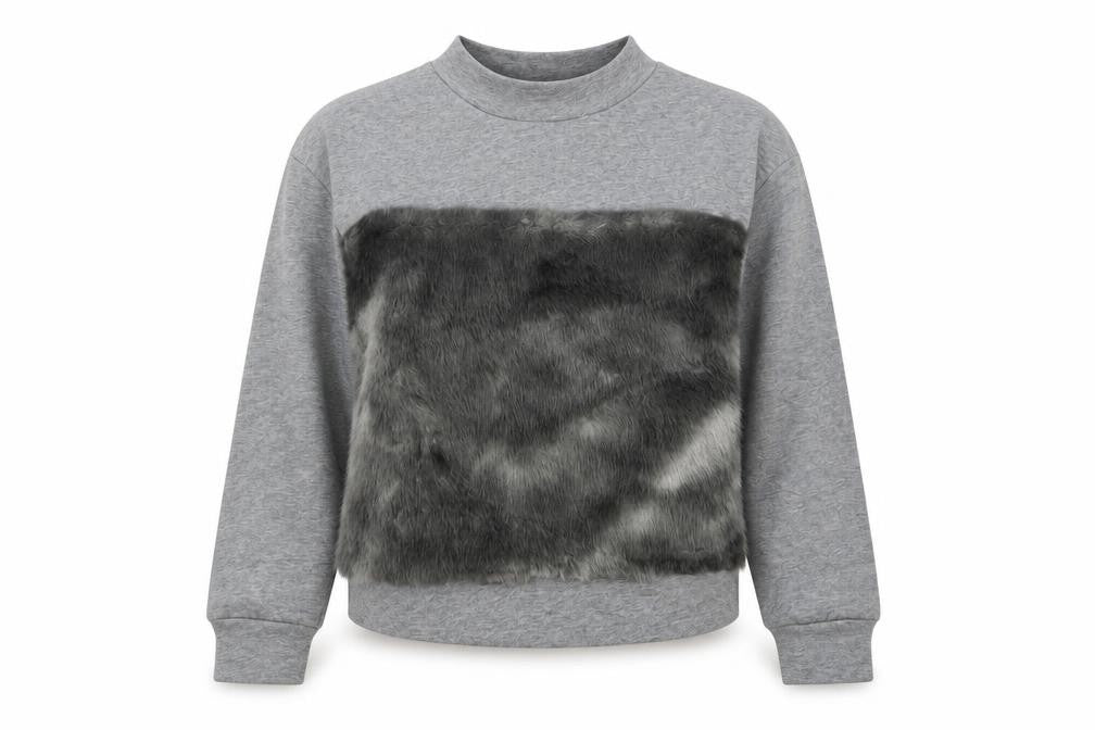 Oh My live Womens Grey  Cotton Pullover Sweatshirt Size S