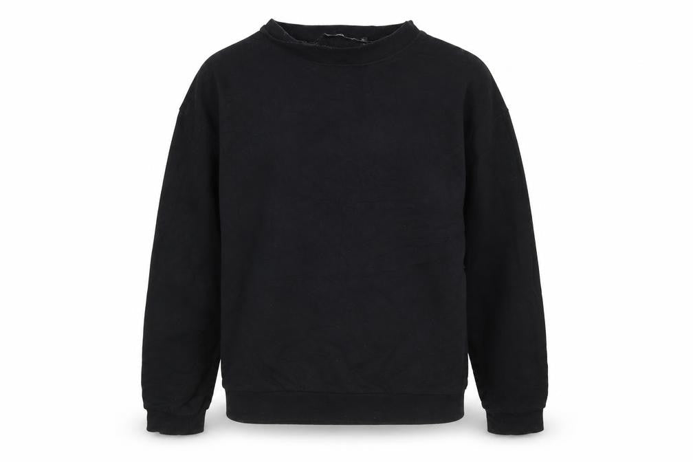 In the Style Womens Black  Cotton Pullover Sweatshirt Size S