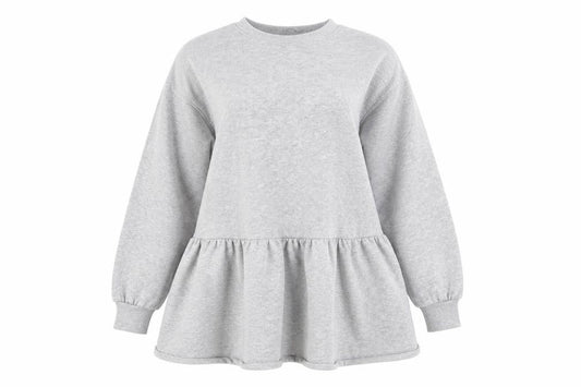 Primark Womens Grey  Cotton Jumper Dress  Size 2XS  Round Neck
