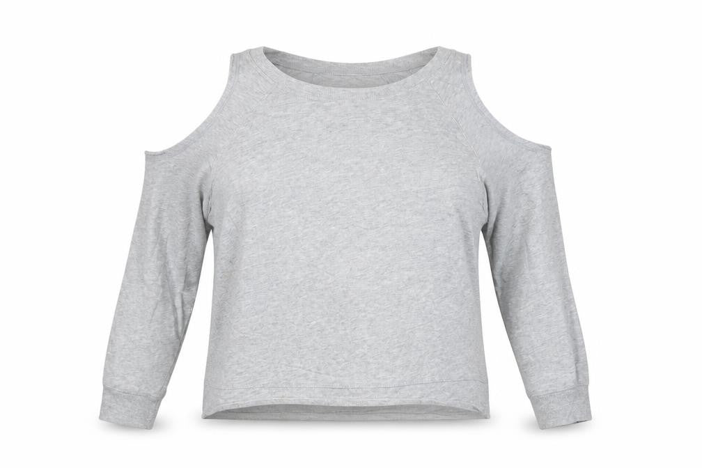 Victoria Sport Womens Grey  Cotton Pullover Sweatshirt Size L