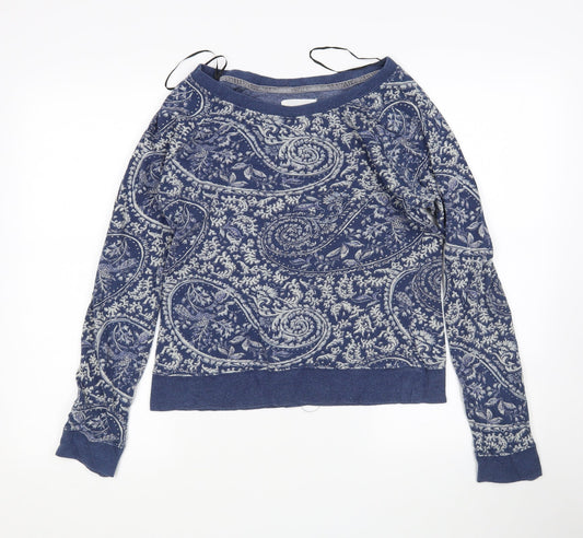 H^M Womens Multicoloured Paisley Cotton Pullover Sweatshirt Size M