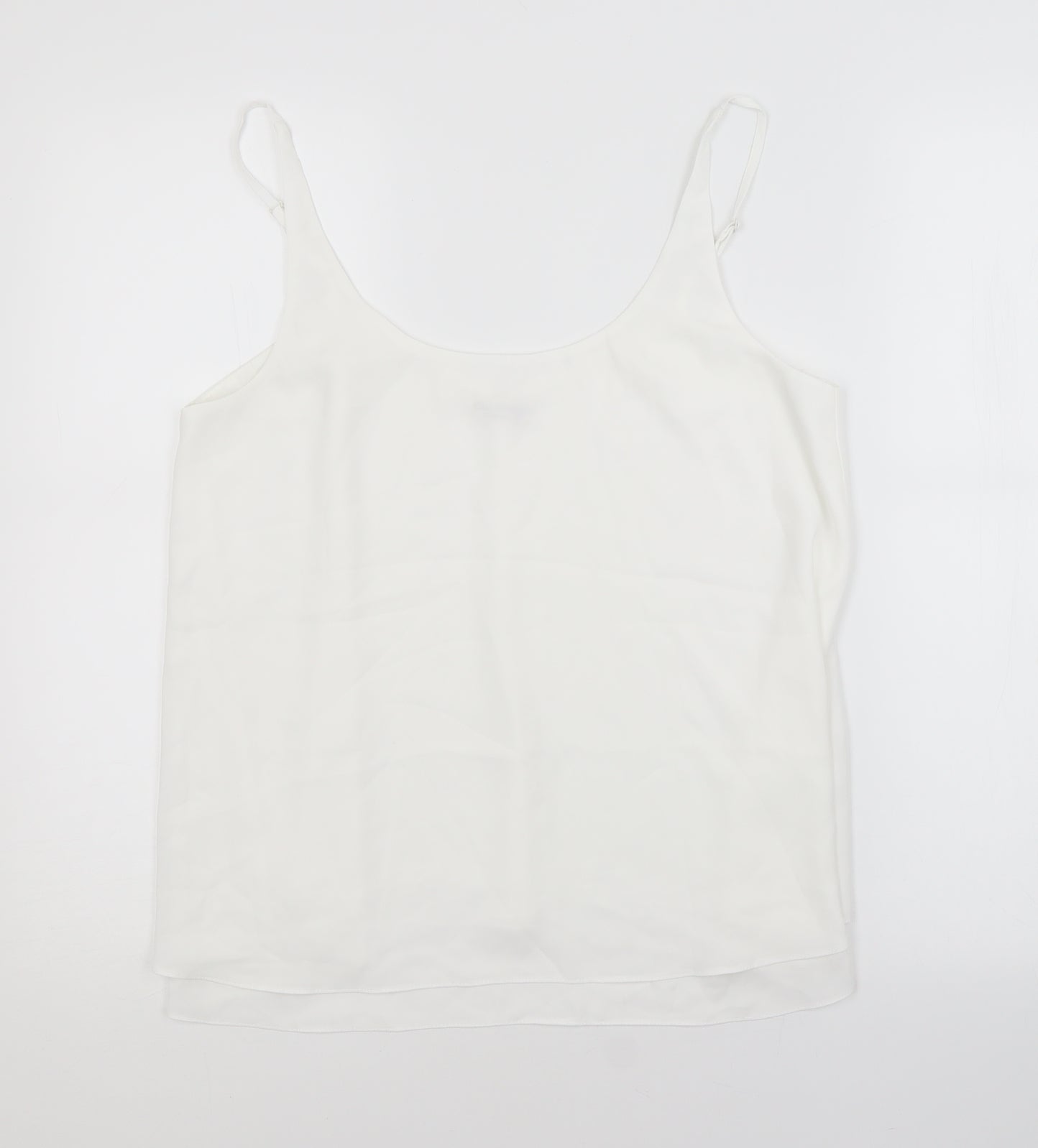 Miss Selfridge Womens White   Basic Tank Size 12 Scoop Neck