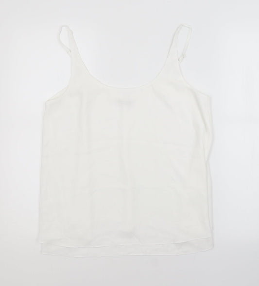 Miss Selfridge Womens White   Basic Tank Size 12 Scoop Neck