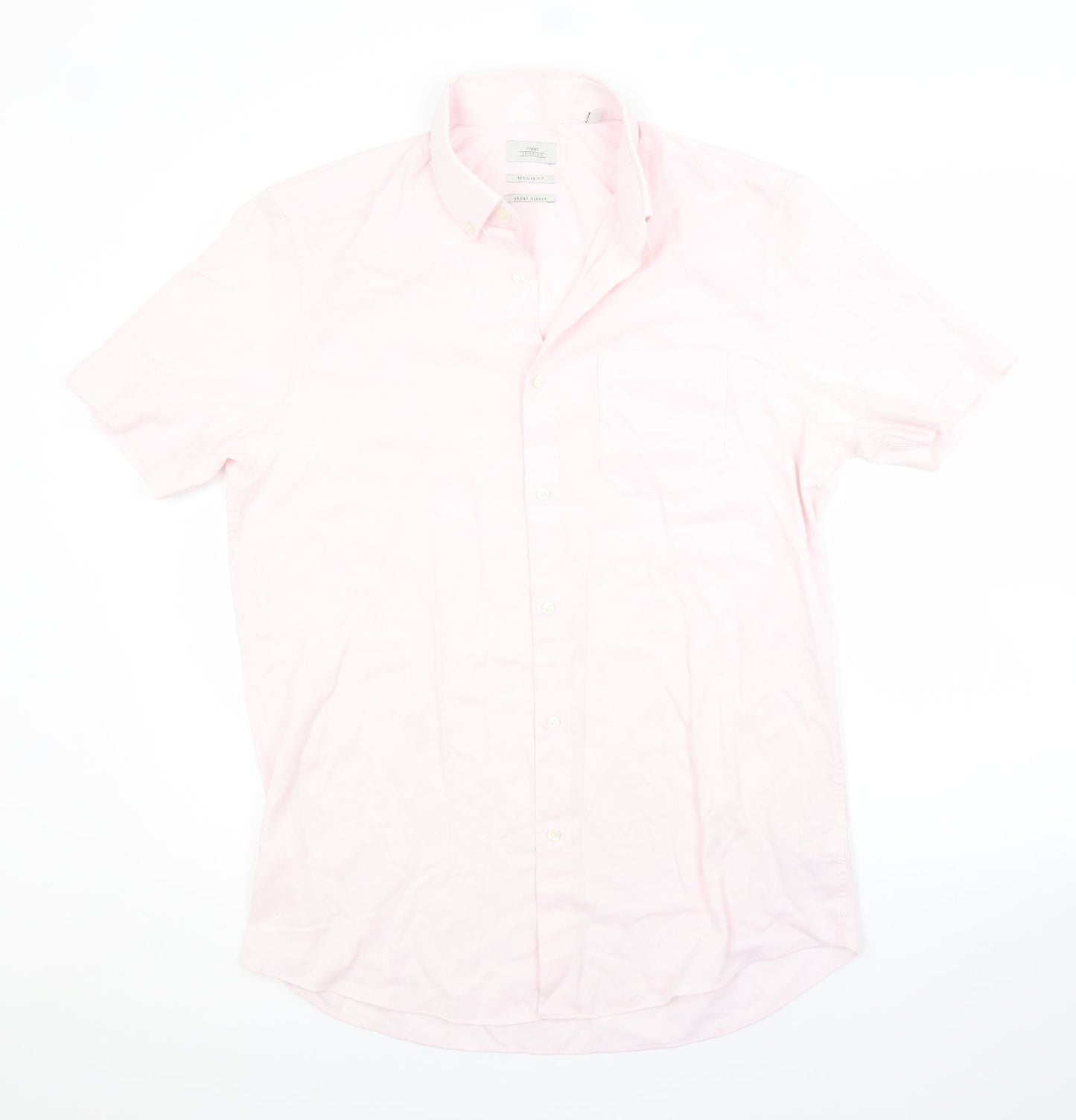 NEXT Mens Pink  Polyester  Button-Up Size 15.5 Collared