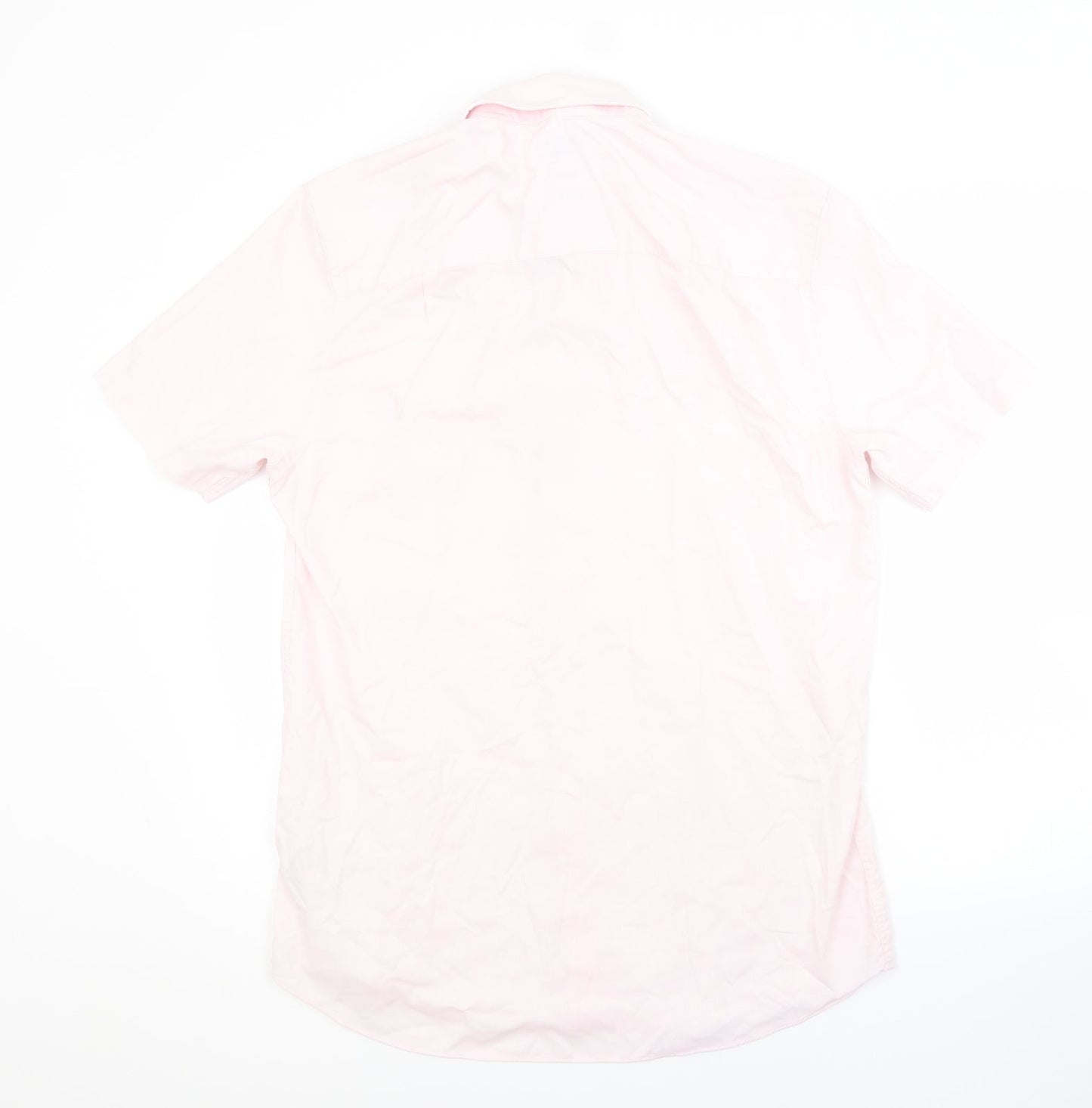 NEXT Mens Pink  Polyester  Button-Up Size 15.5 Collared