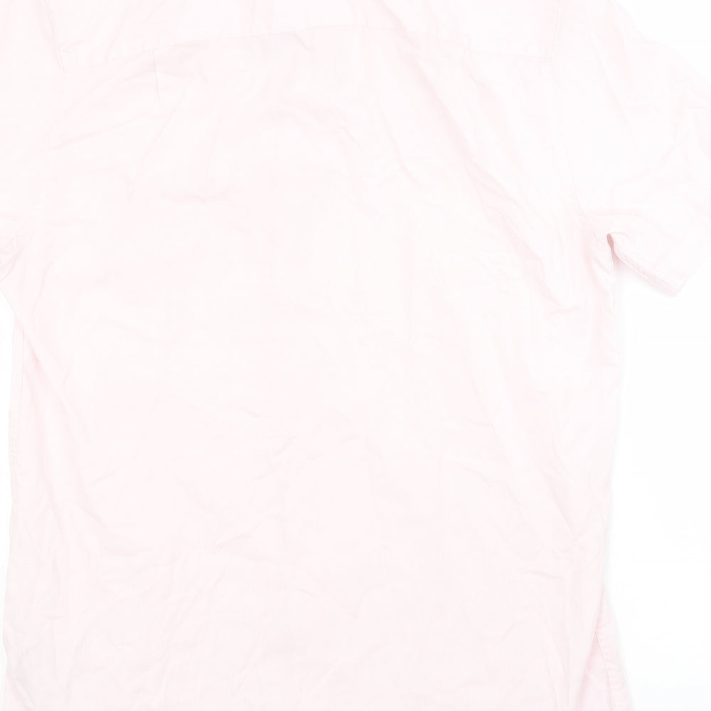 NEXT Mens Pink  Polyester  Button-Up Size 15.5 Collared