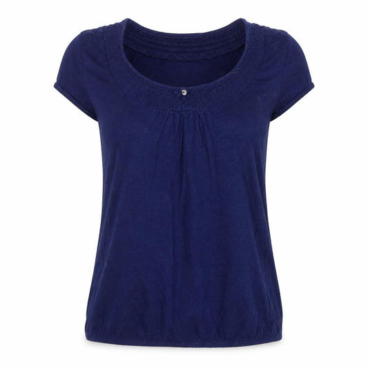 F&F Womens Blue  Cotton Basic Blouse Size 10 Scoop Neck