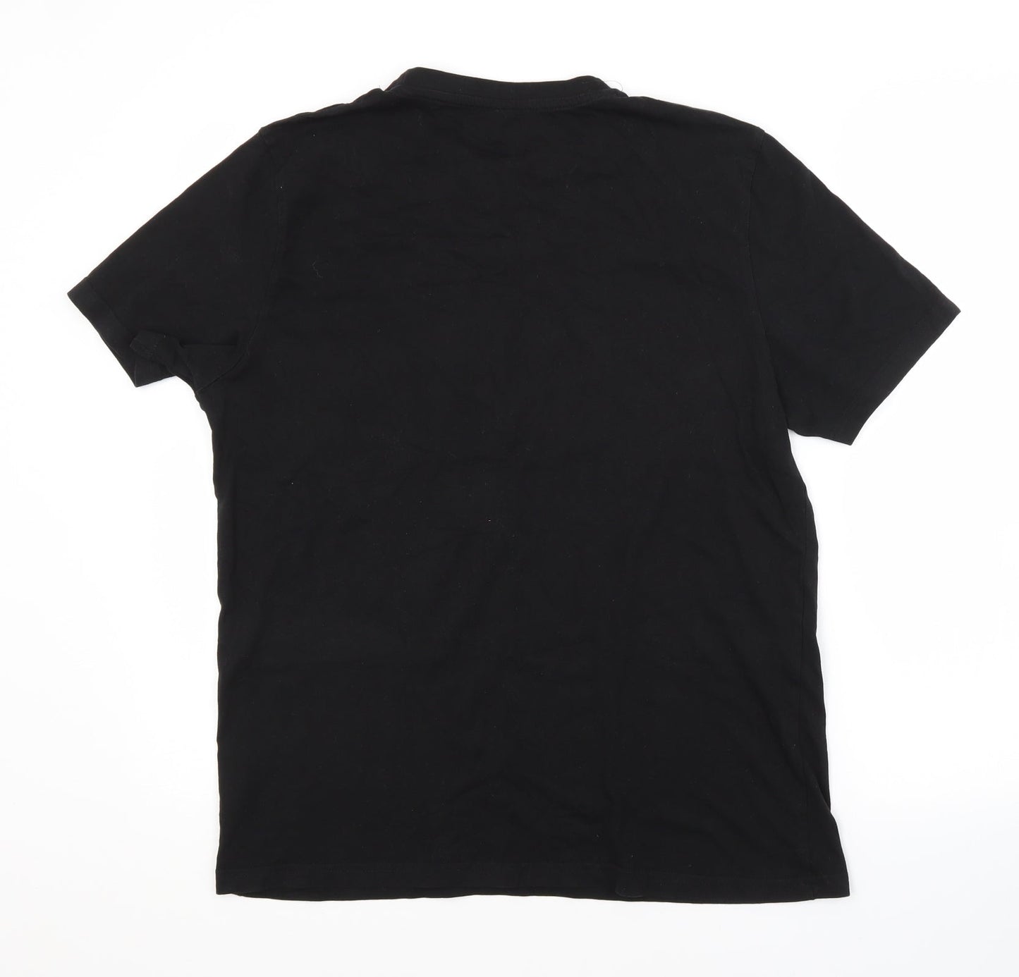 Boohoo Mens Black  Cotton  T-Shirt Size M Crew Neck