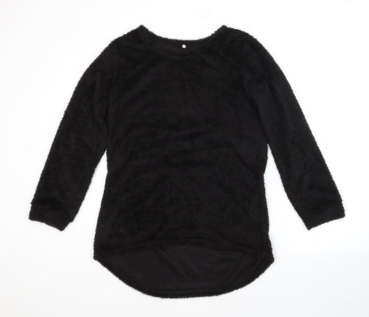 Preworn Womens Black Crew Neck  Cotton Pullover Jumper Size 2XL