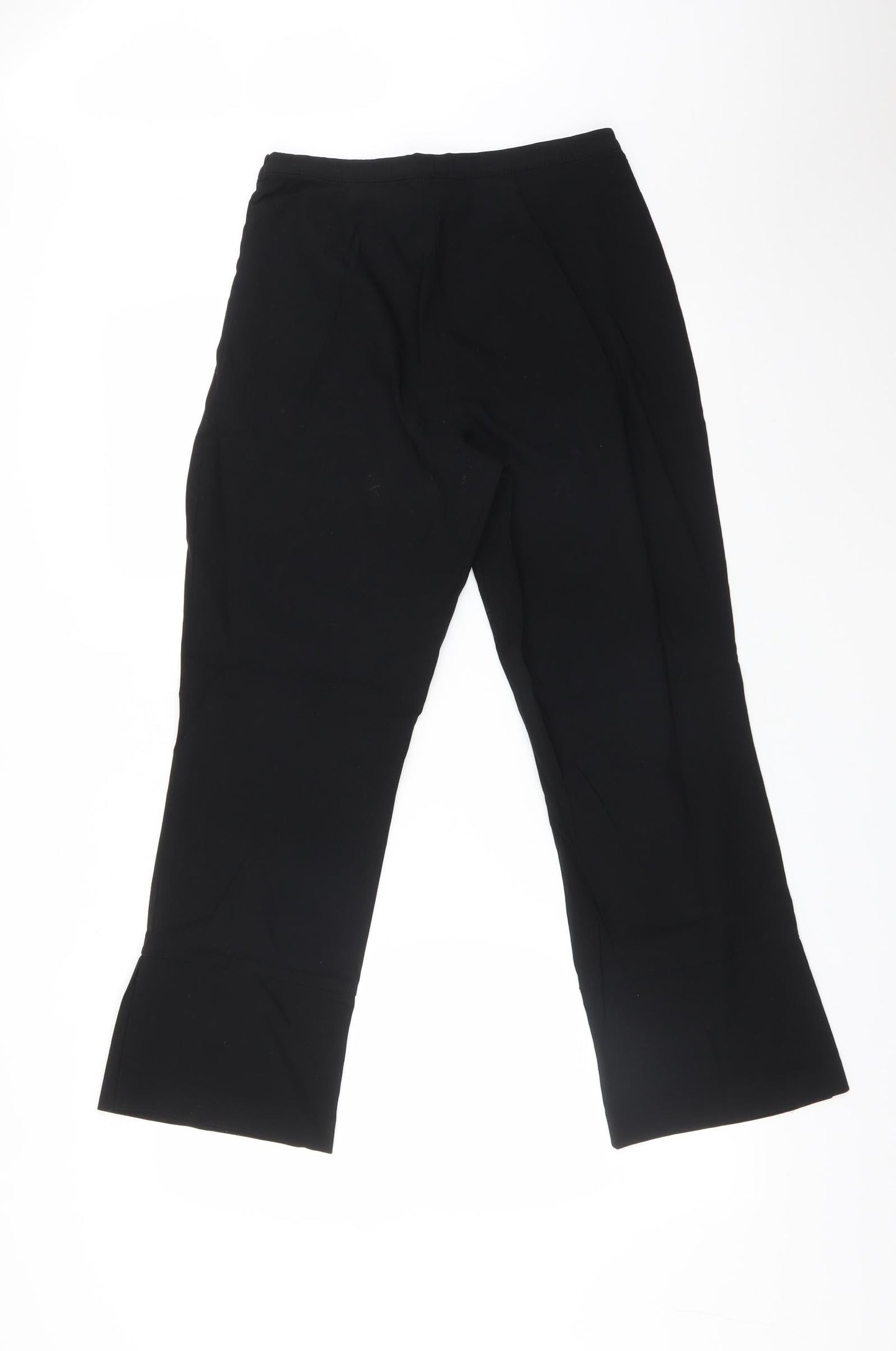 M&S Womens Black  Viscose  Trousers Size 14 L26 in Regular