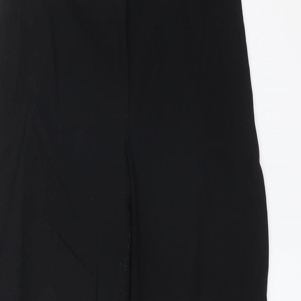 M&S Womens Black  Viscose  Trousers Size 14 L26 in Regular
