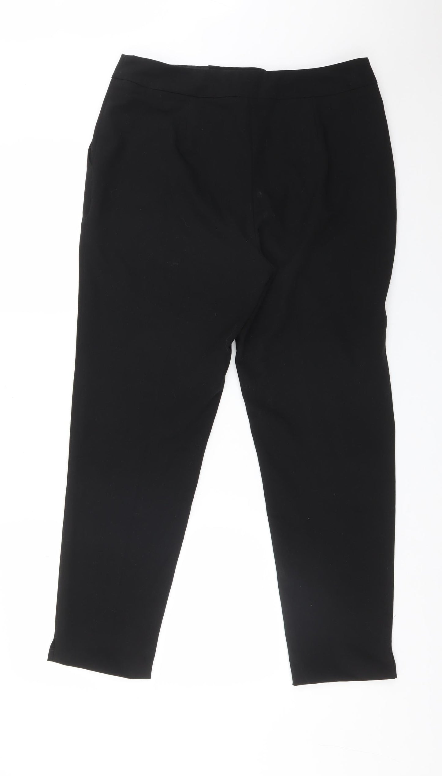 F&F Womens Black  Polyester Dress Pants Trousers Size 12 L27 in Regular