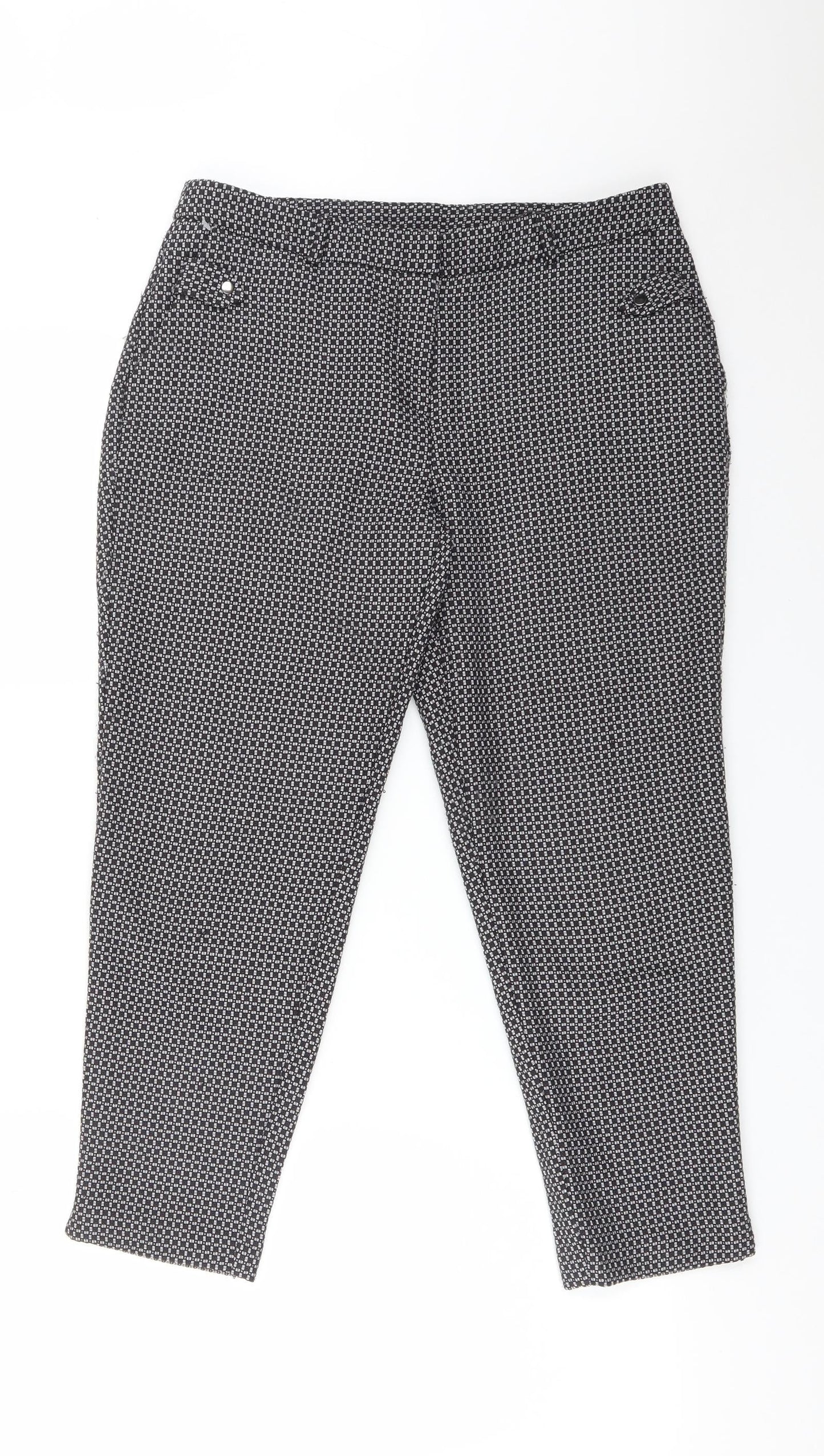 Dorothy Perkins Womens Multicoloured Check Polyester Dress Pants Trousers Size 10 L23 in Regular
