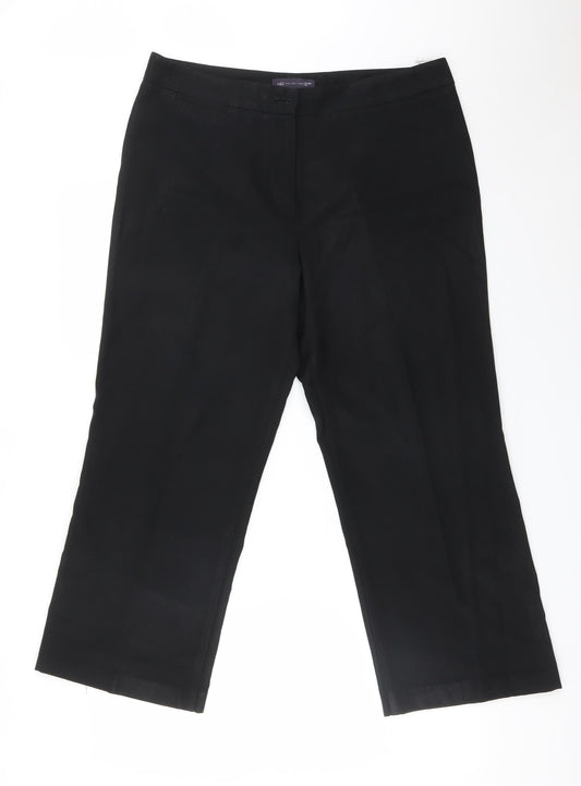 M&S Womens Black  Polyester Dress Pants Trousers Size 14 L26 in Regular