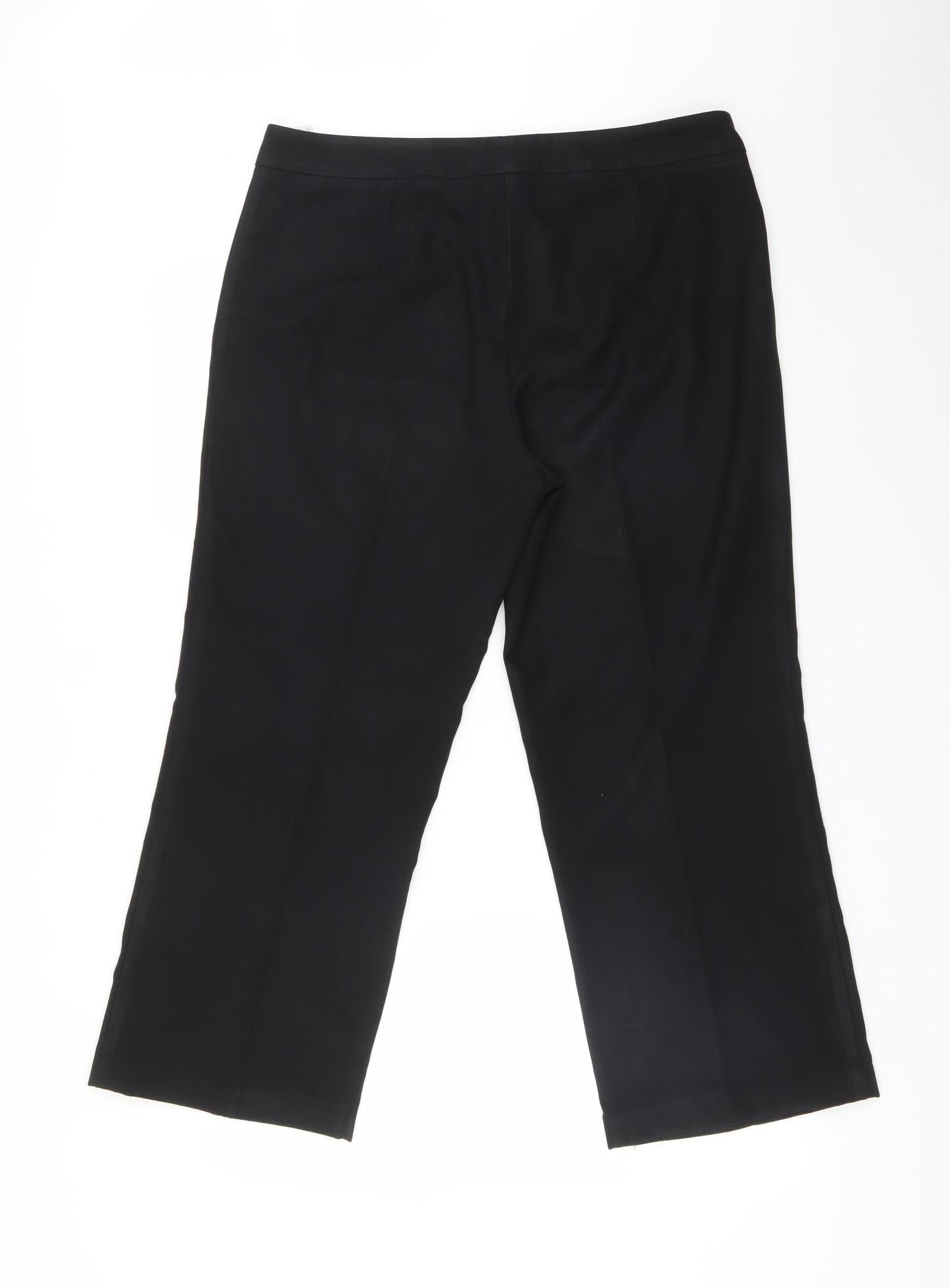 M&S Womens Black  Polyester Dress Pants Trousers Size 14 L26 in Regular