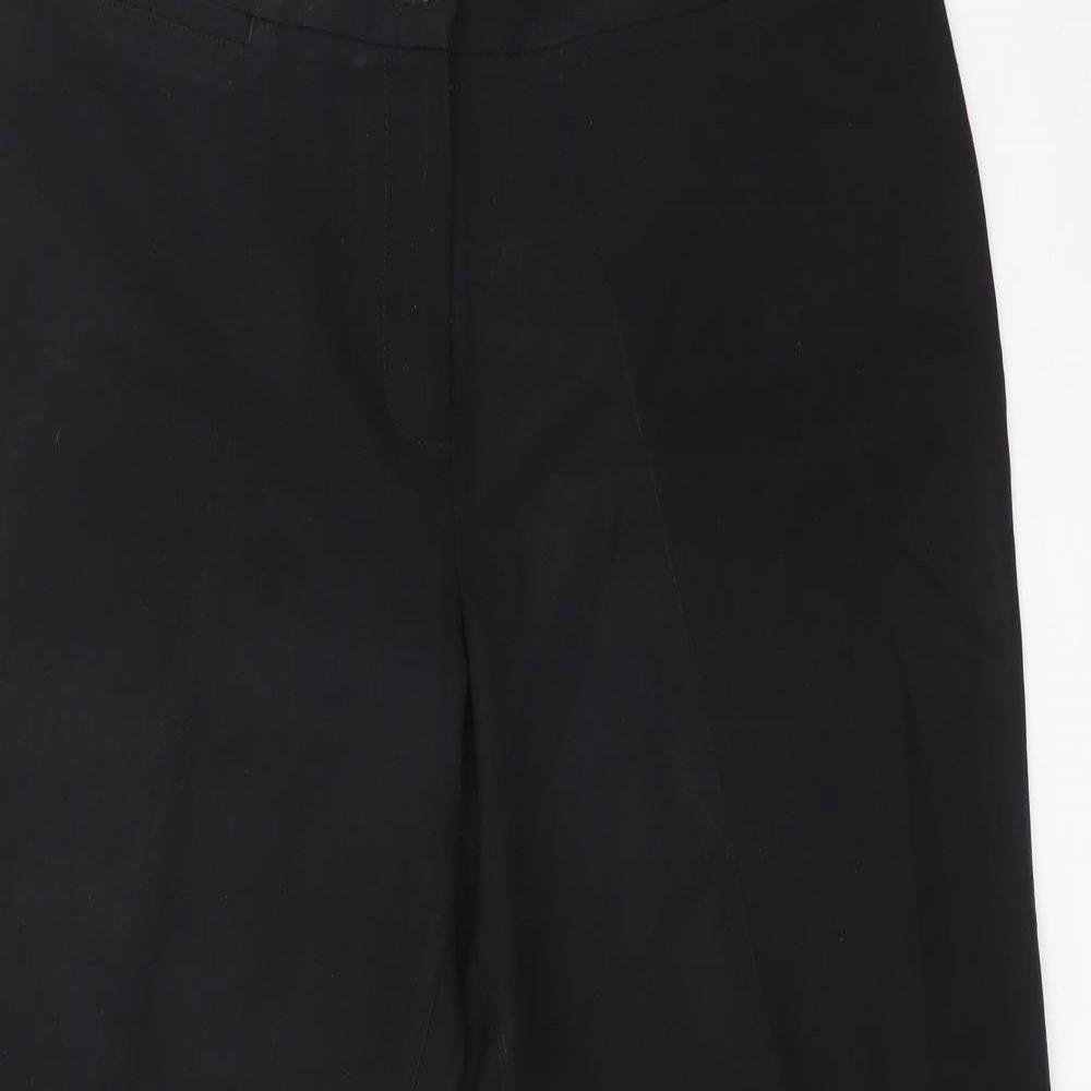 M&S Womens Black  Polyester Dress Pants Trousers Size 14 L26 in Regular