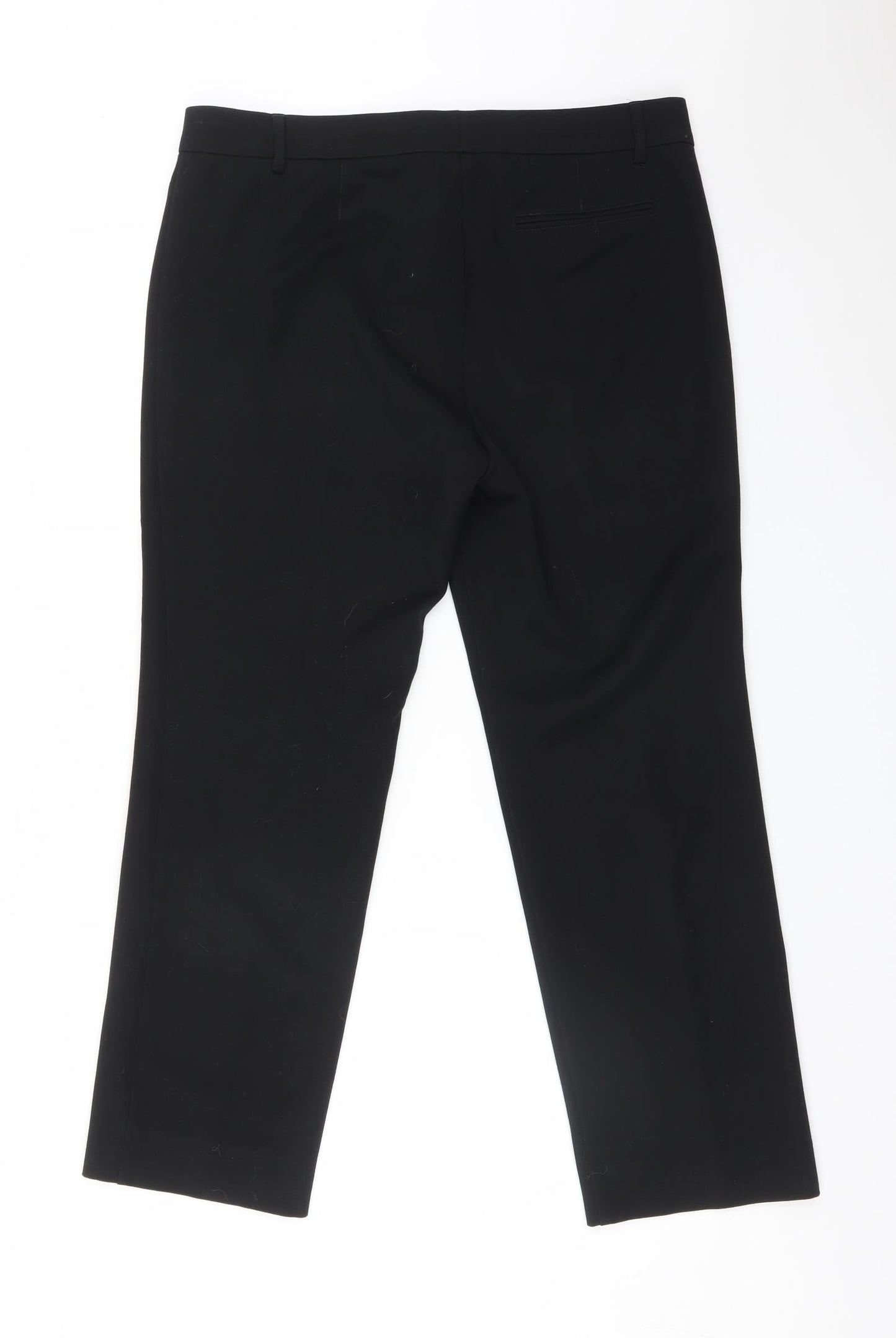 M&S Womens Black  Polyester Dress Pants Trousers Size 14 L27 in Regular