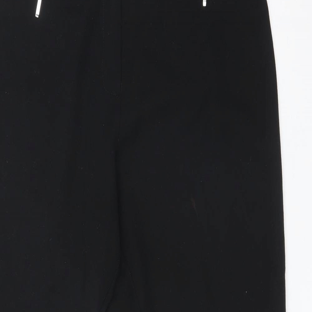 M&S Womens Black  Polyester Dress Pants Trousers Size 14 L27 in Regular