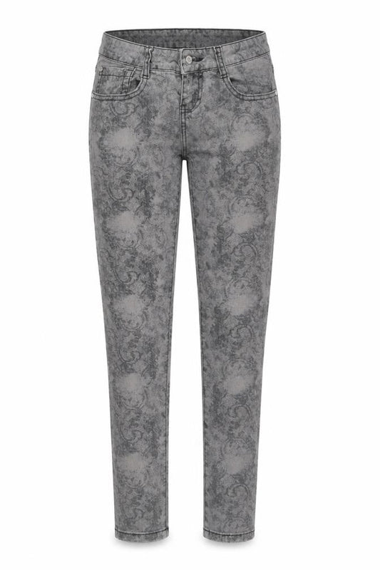 Falmer Heritage Womens Grey Paisley Cotton Skinny Jeans Size 8 L30 in Regular