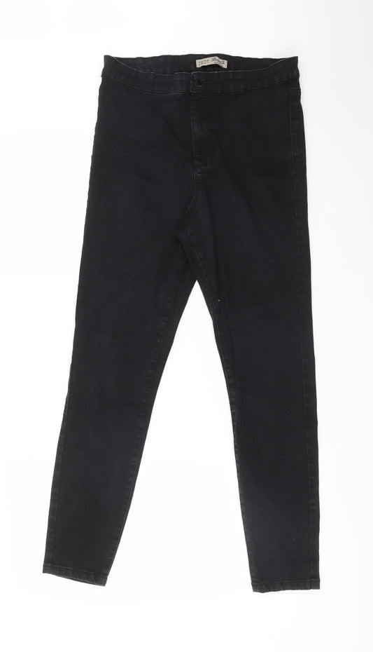 DENIM CO Womens Black  Cotton Skinny Jeans Size 14 L27 in Regular