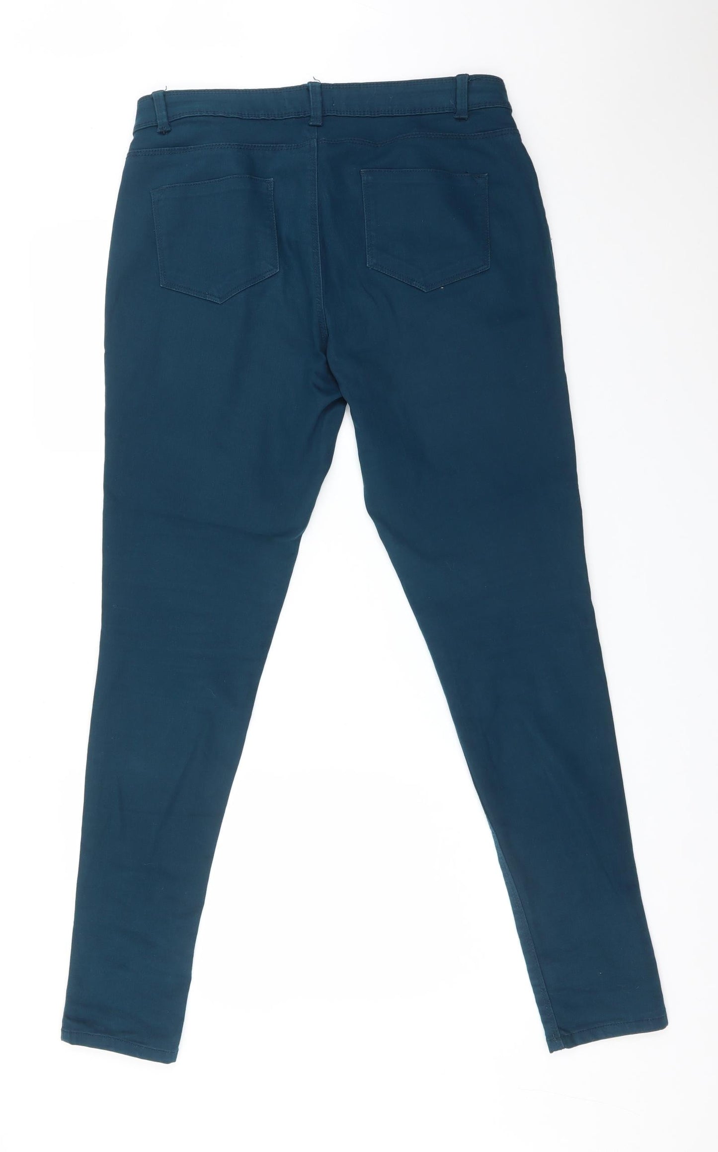 Dorothy Perkins Womens Blue  Cotton Skinny Jeans Size 14 L31 in Regular