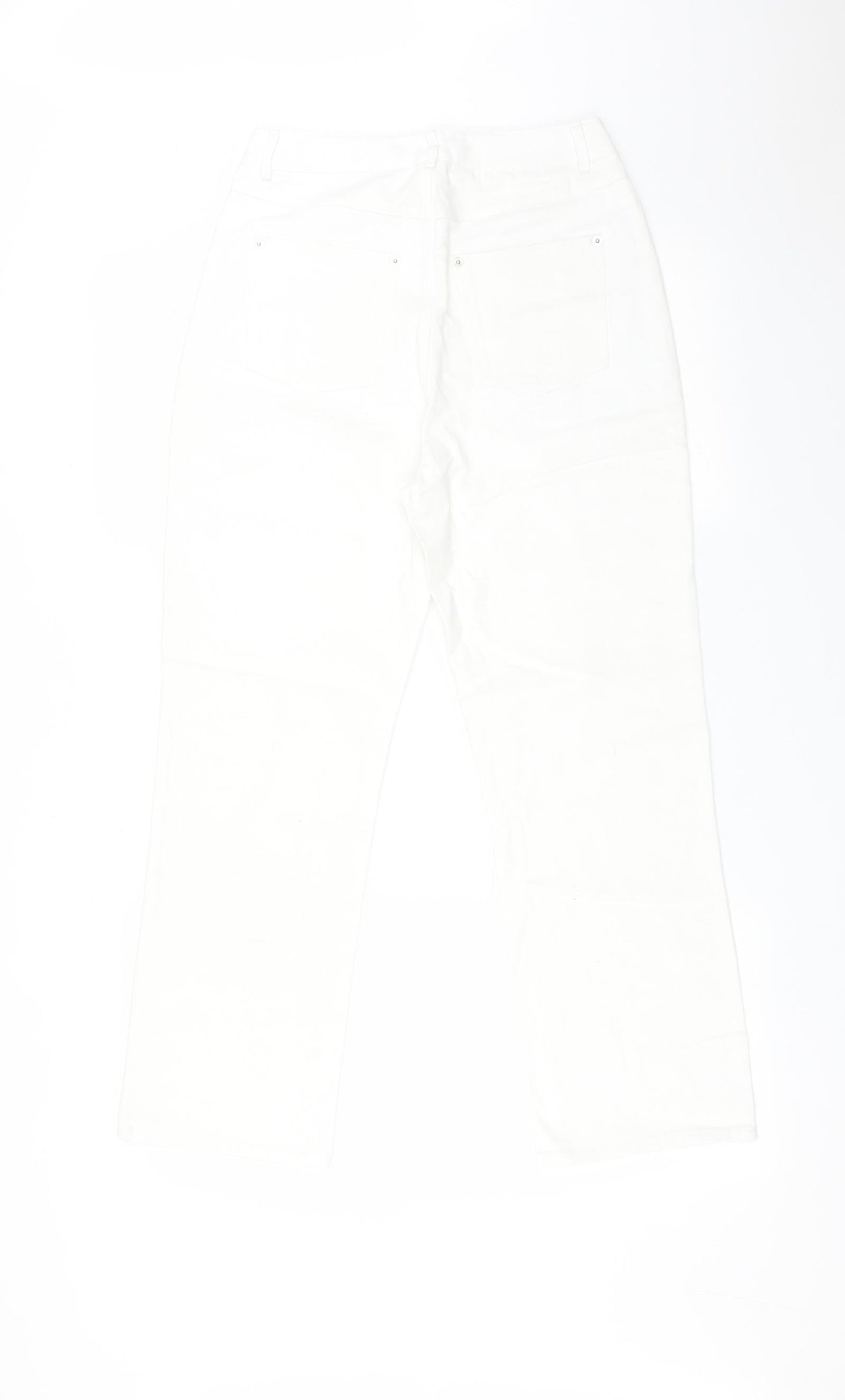 Fashion Union Womens White  Cotton Straight Jeans Size 8 L25 in Regular