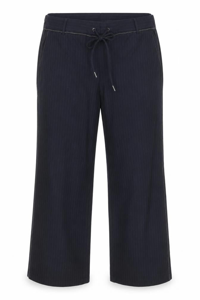 EDC Womens Blue Striped Polyester Trousers  Size 4 L31 in Regular