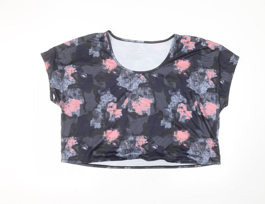 Matalan Womens Blue  Polyester Basic T-Shirt Size XL Round Neck