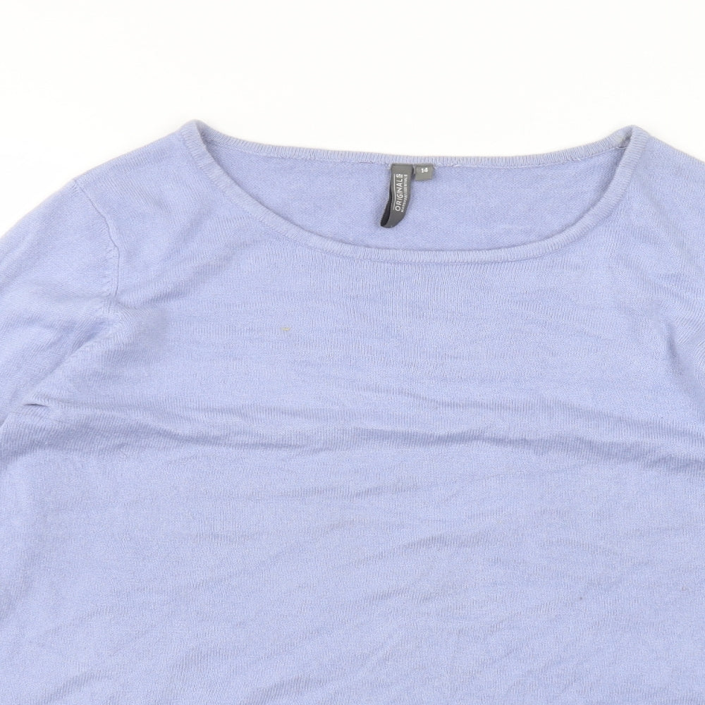 originals Womens Blue Round Neck  Acrylic Pullover Jumper Size 14