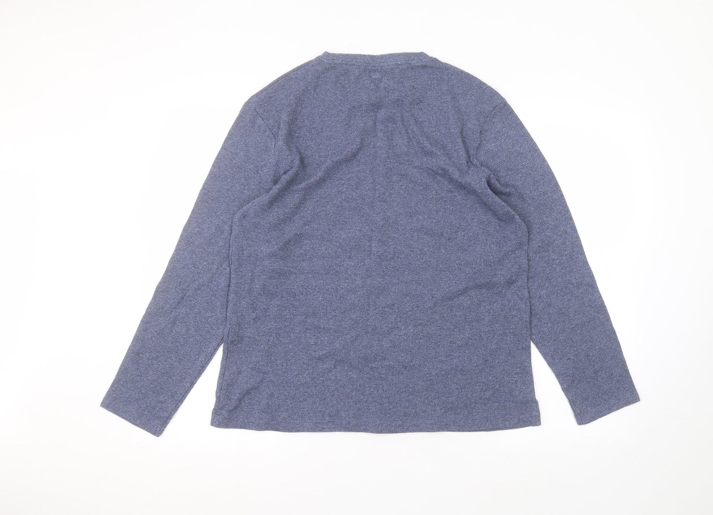 F&F Mens Blue Round Neck  Cotton Pullover Jumper Size L