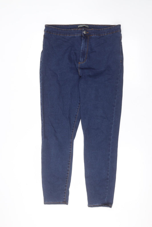 Denim & Co. Womens Blue  Cotton Skinny Jeans Size 16 L25 in Regular