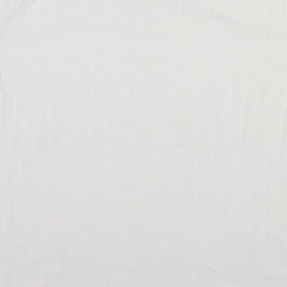 Peacocks Womens White Roll Neck  Polyester Pullover Jumper Size XL