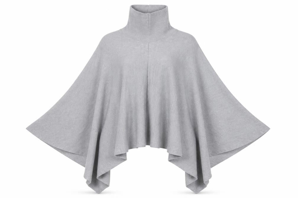 Preworn Womens Grey   Overcoat Poncho One Size