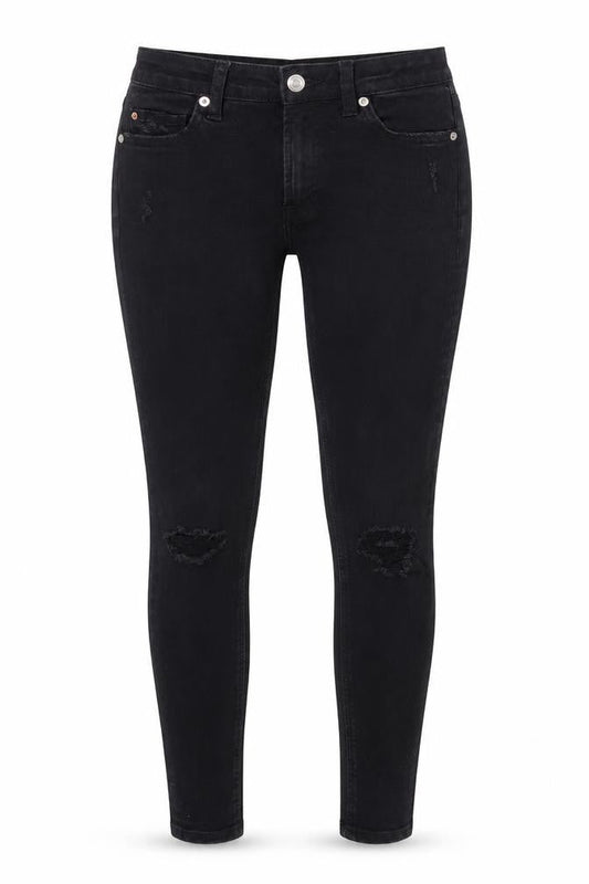 Marks & Spencer Womens Black  Cotton Skinny Jeans Size 6 L28 in Regular
