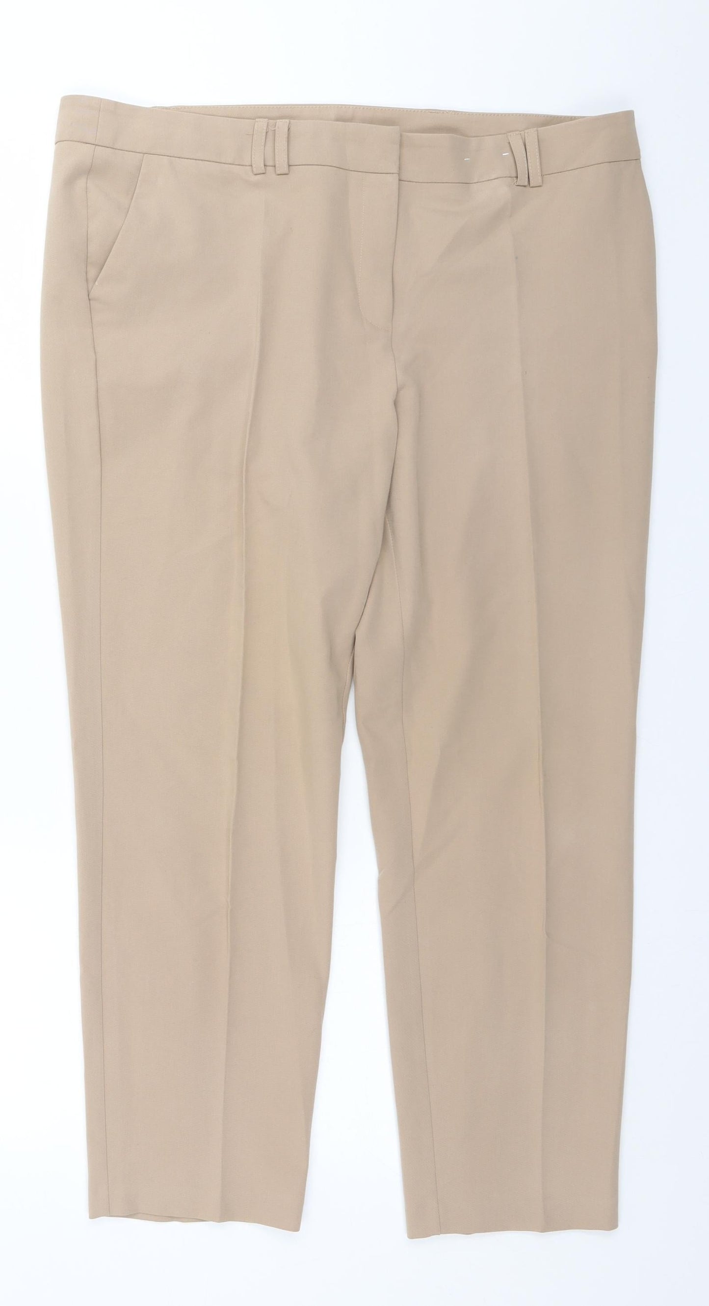 Dorothy Perkins Womens Beige  Polyester Trousers  Size 16 L27 in Regular