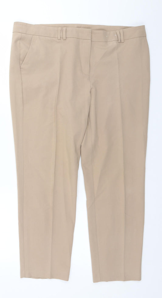 Dorothy Perkins Womens Beige  Polyester Trousers  Size 16 L27 in Regular