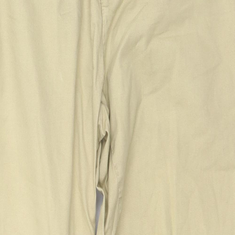 Marks and Spencer Womens Green  Cotton Trousers  Size 12 L26 in Regular