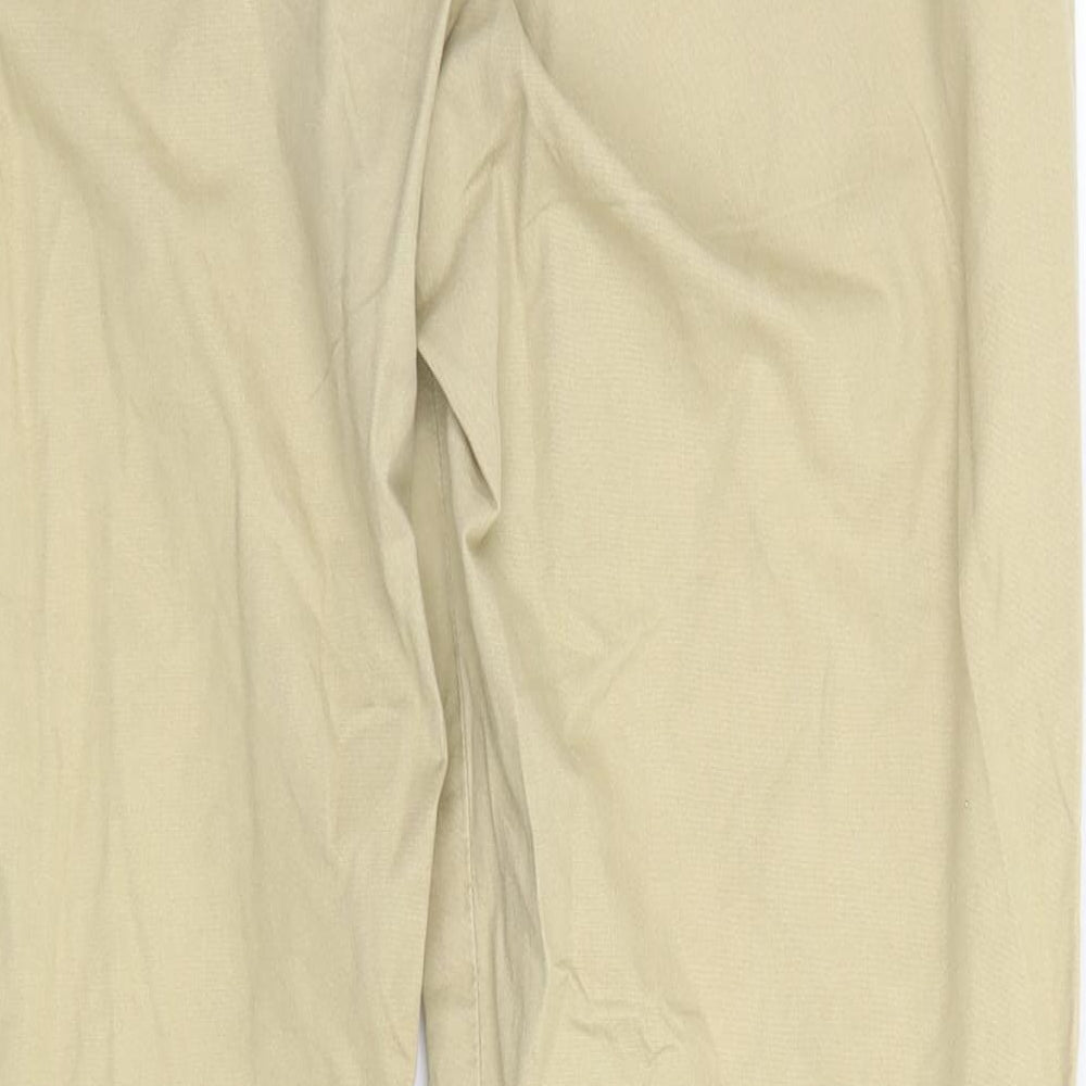 Marks and Spencer Womens Green  Cotton Trousers  Size 12 L26 in Regular