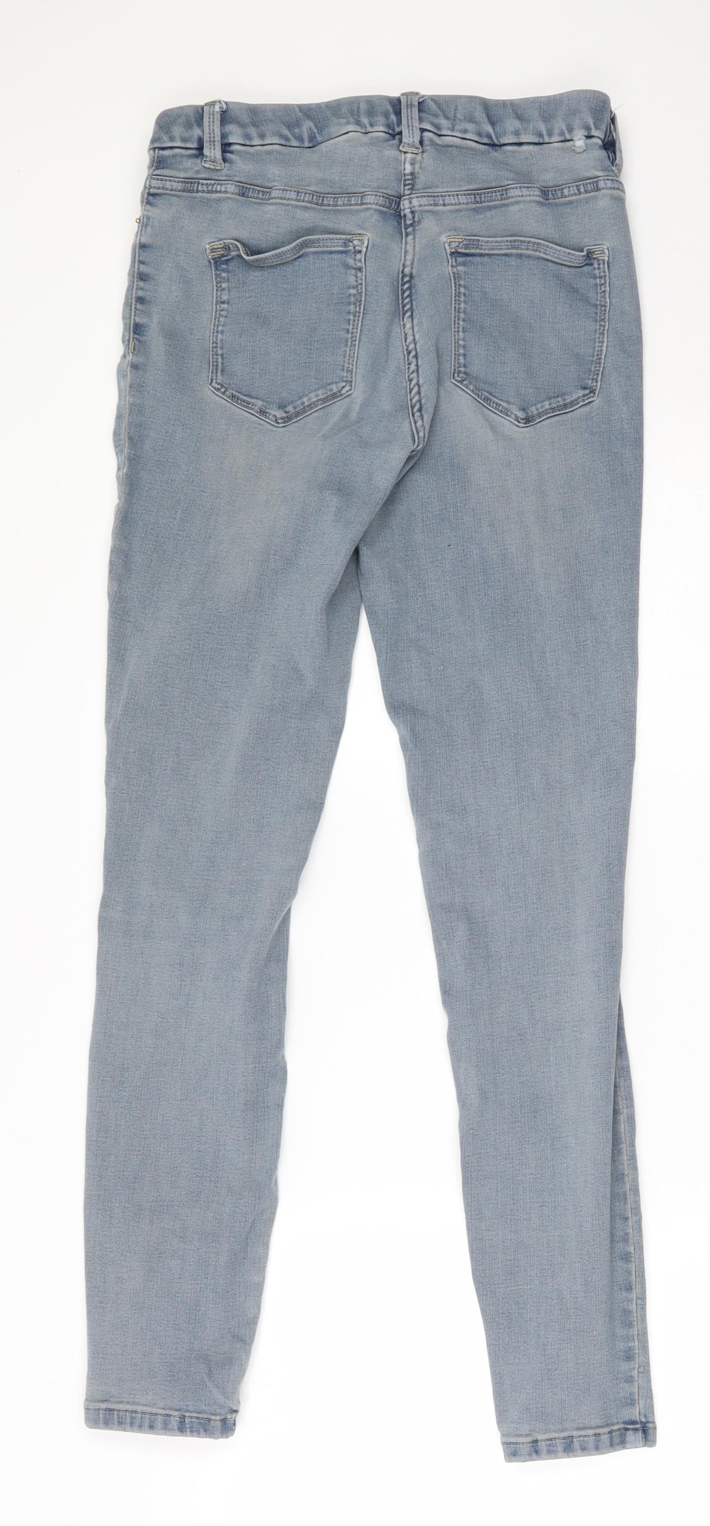 NEXT Womens Blue  Cotton Jegging Trousers Size 12 L29 in Regular Zip