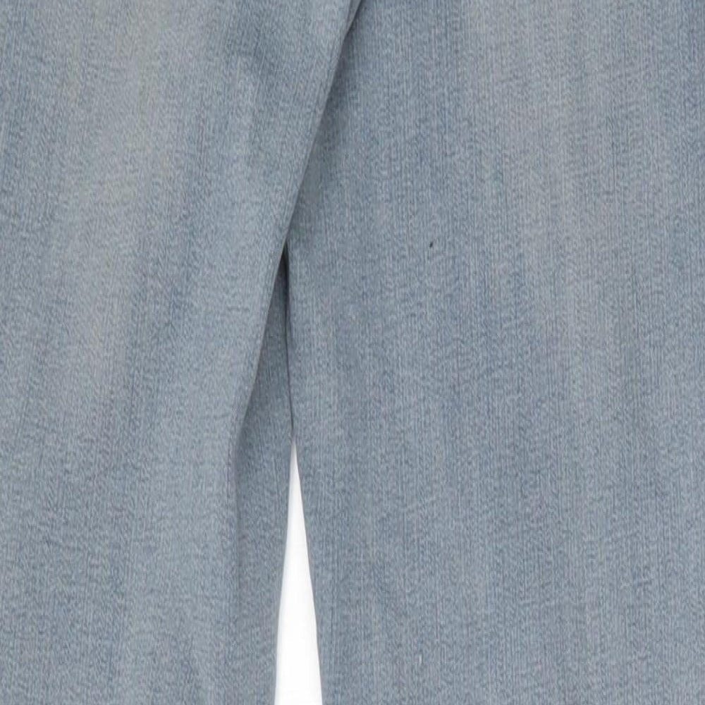 NEXT Womens Blue  Cotton Jegging Trousers Size 12 L29 in Regular Zip