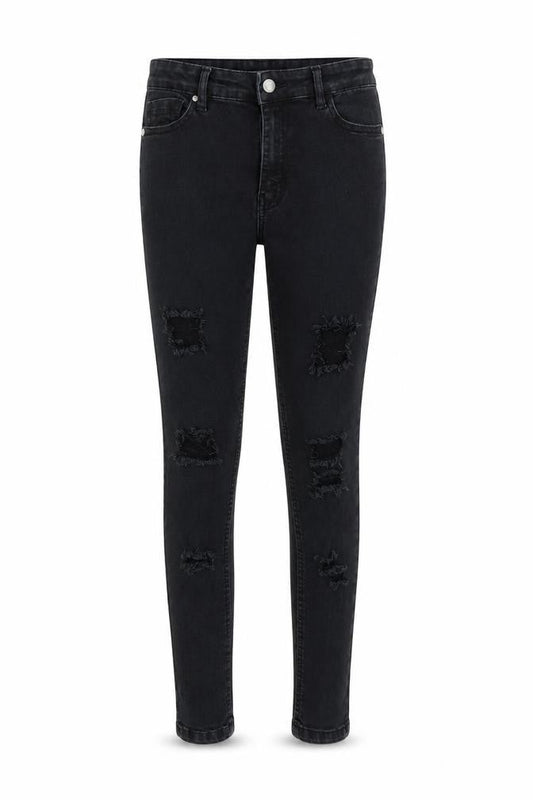 Boohoo Womens Blue  Cotton Skinny Jeans Size 12 L26 in Regular Zip