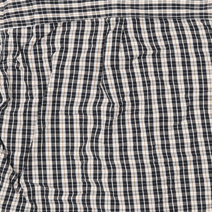 Easy Mens Black Check Cotton  Button-Up Size M Collared Button - Yellow