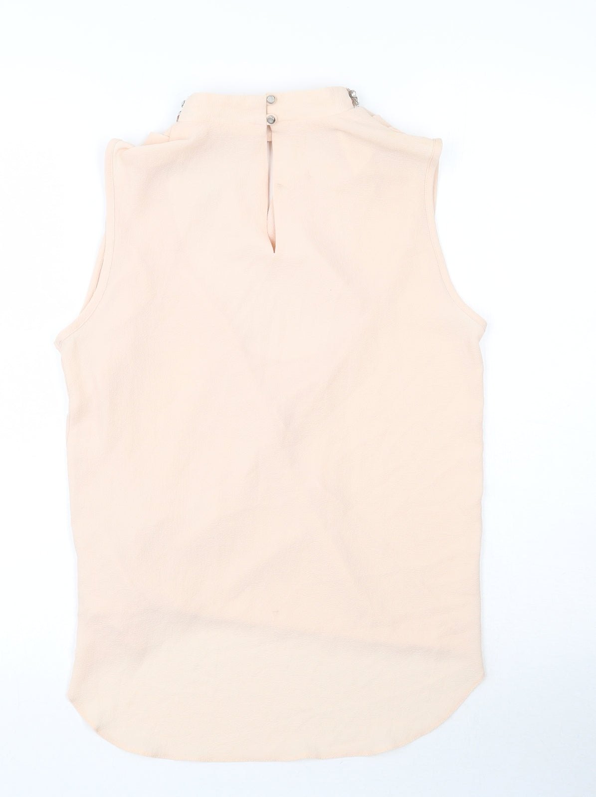 Dorothy Perkins Womens Beige  Polyester Tunic Tank Size 10 High Neck - Drop Back